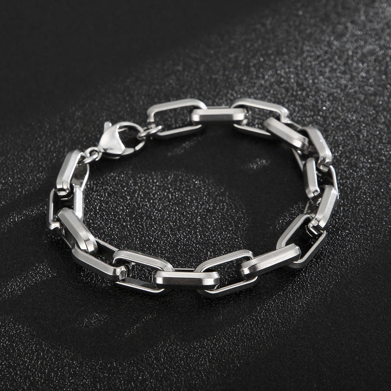 Titanium Steel Geometric Chain Bracelet