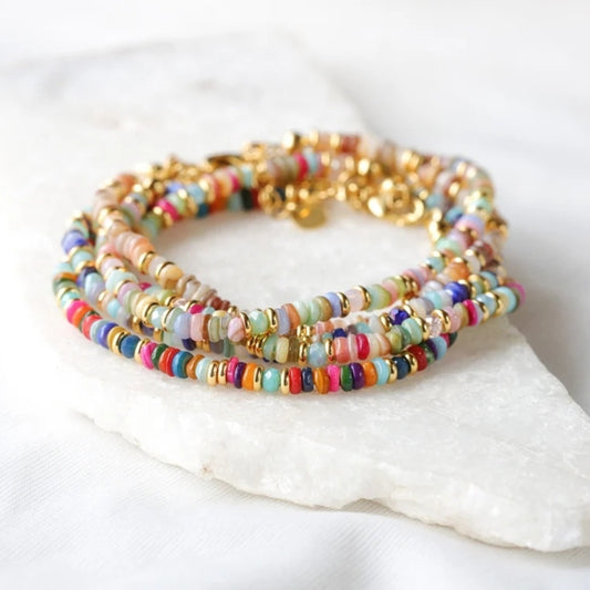 Colorful Natural Shell Hand-Woven Beaded Bracelet