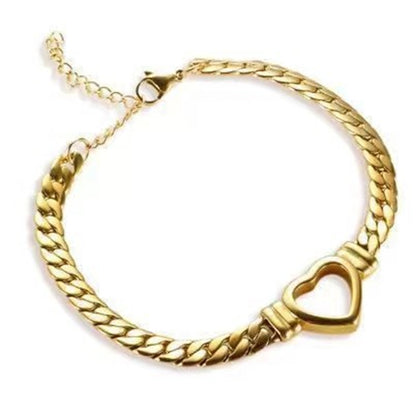 Love Heart Chain Necklace & Bracelet