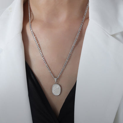 Titanium Steel Flower Pendant Necklace