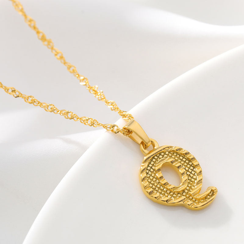 Gold Initial Letter Necklace – 18K Gold Plated A–Z Alphabet