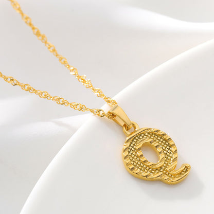 Gold Initial Letter Necklace – 18K Gold Plated A–Z Alphabet