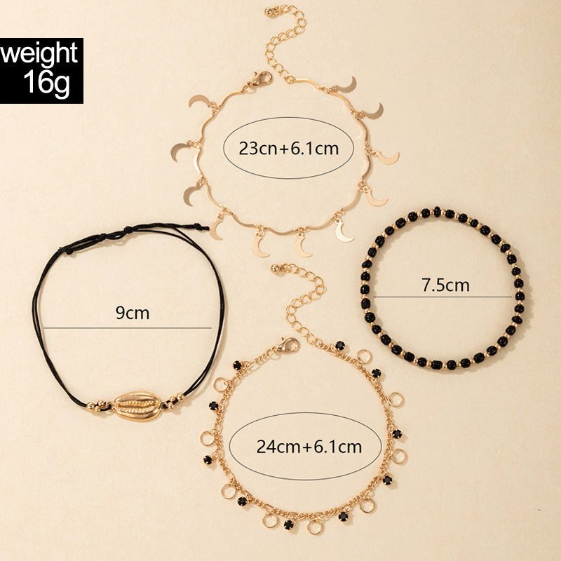 Multi-layer 4-piece Anklet