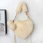 Love Heart-Shaped Plush Handbag