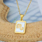 Square Shell Zodiac Necklace