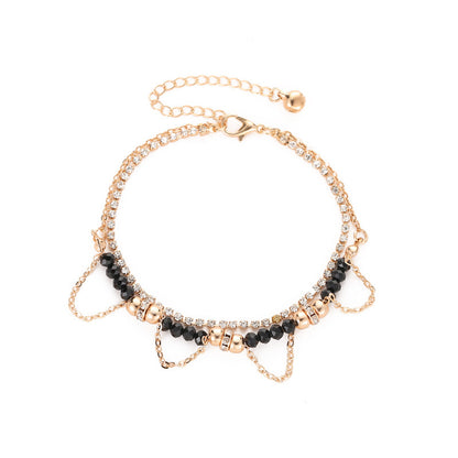 Beaded Diamond Tassel Bracelet