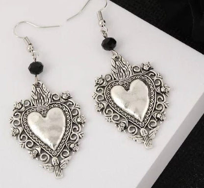 Love Heart-Shaped Punk Style Earrings