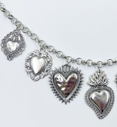 Vintage Sacred Heart Pendant Necklace