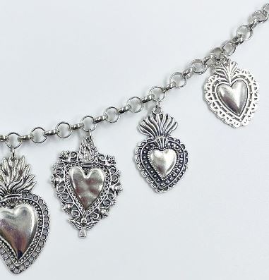 Vintage Sacred Heart Pendant Necklace