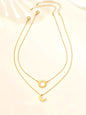 Vintage Sun & Moon Pendant Necklace Set - 2Pc