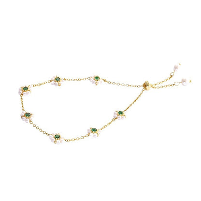 Pearl Flowers Adjustable Bracelet