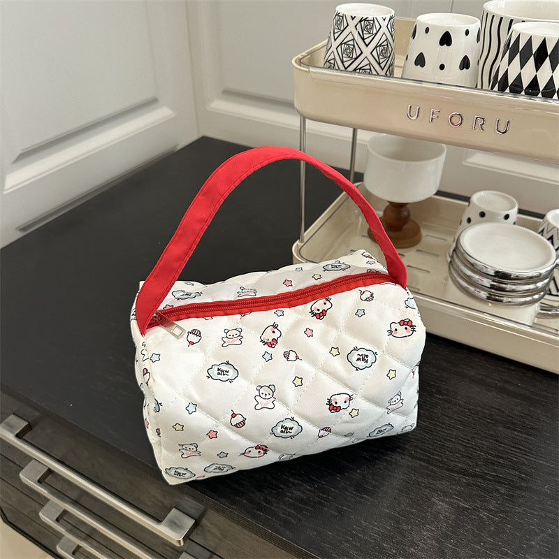 Fresh Floral Canvas Street Underarm Shoulder Bag