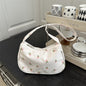 Fresh Floral Canvas Street Underarm Shoulder Bag