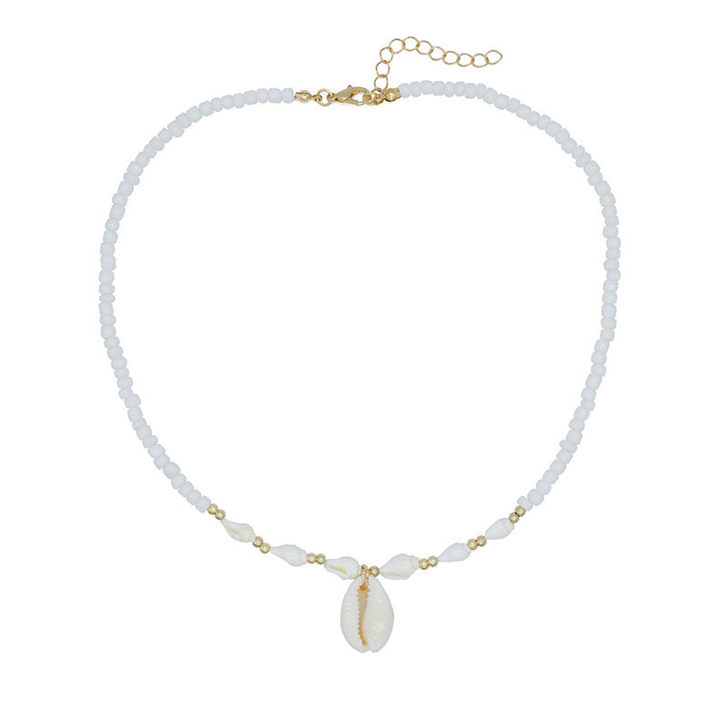 Conch White Bead Shell Necklace for Women