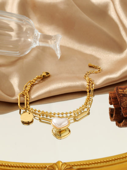 Vintage Heart-Shaped Titanium Steel Bracelet