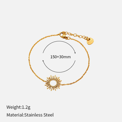 SUNFLOWER Gold Stainless Steel Necklace & Bracelet Set