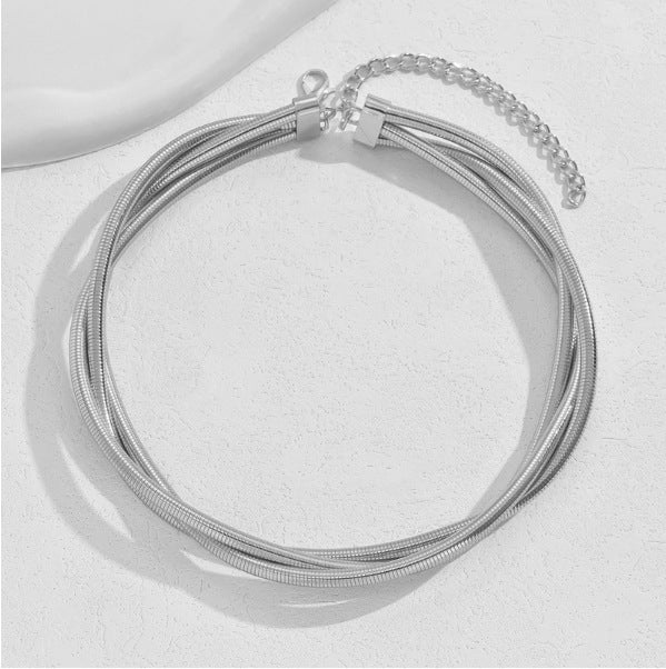 Metal Simple Three-Woven Winding Necklace
