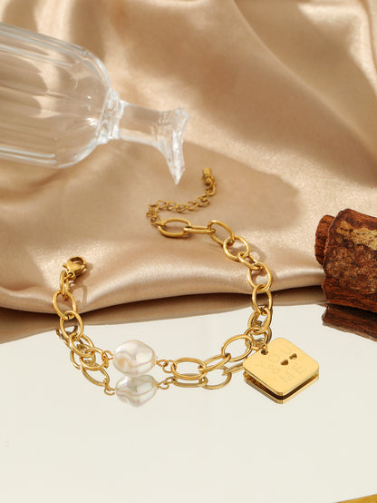 Vintage Heart-Shaped Titanium Steel Bracelet