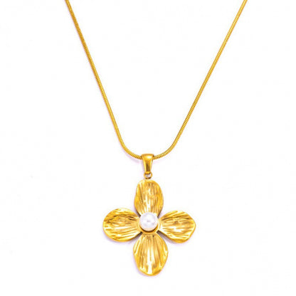 Retro Gold Leaf Petal Jewellery Set