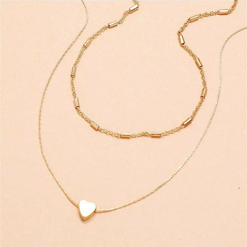 Double Layer Love Heart Pendant Necklace