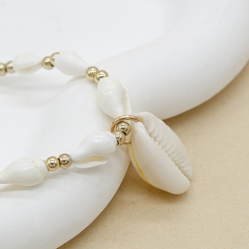 Conch White Bead Shell Necklace for Women