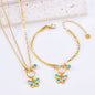 Vacation Style Colorful Butterfly Necklace & Bracelet Set