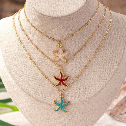 Dripping Starfish Pendant Necklaces