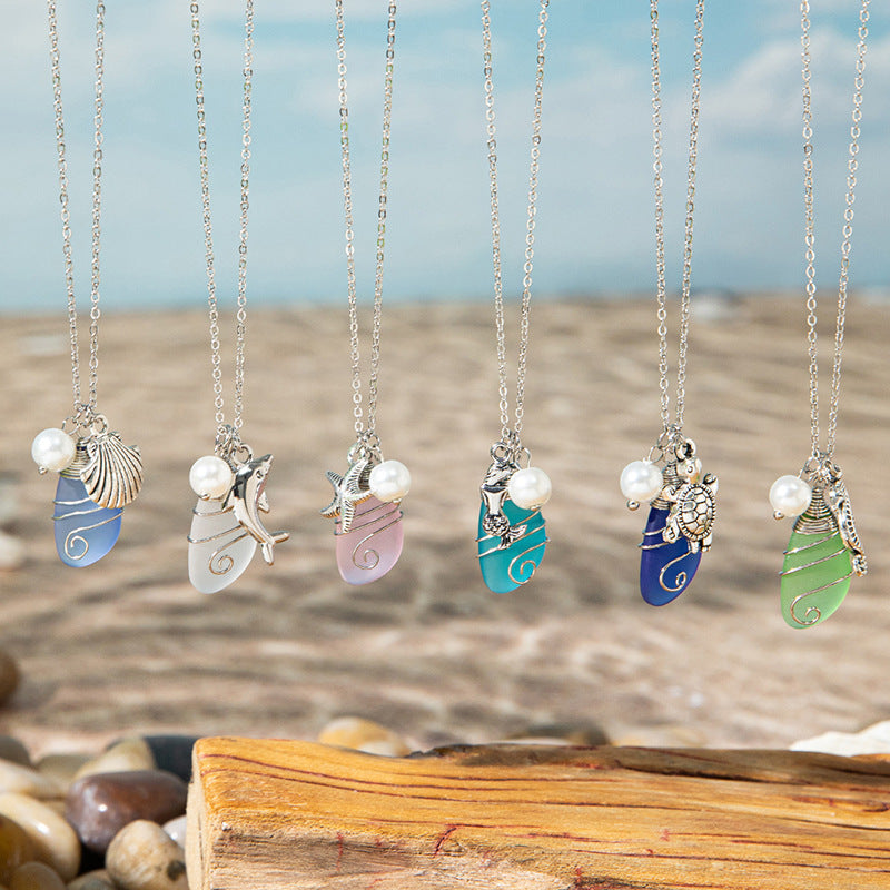 Colorful Sea Glass Necklaces