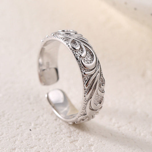 Retro Hip Hop Thai Silver Color Ring