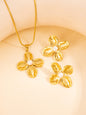 Retro Gold Leaf Petal Jewellery Set