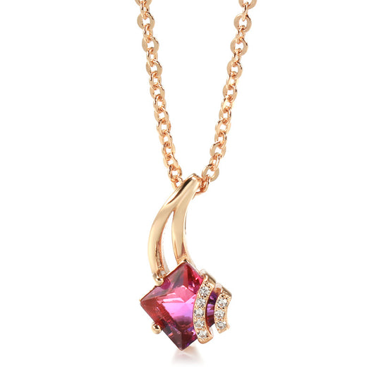Rose Gold Zircon Necklace