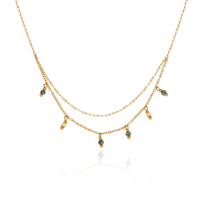 Antique Blue Beads Handmade Pendant Necklace