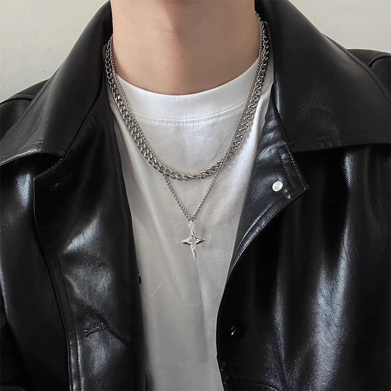 Double-Layer Cross Style Necklace