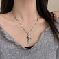 Retro Gothic Rose Thorn Chain Cross