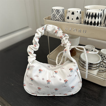 Fresh Floral Canvas Street Underarm Shoulder Bag
