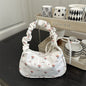 Fresh Floral Canvas Street Underarm Shoulder Bag