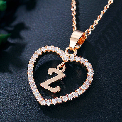 26 Letters Heart-Shaped Pendant Necklace