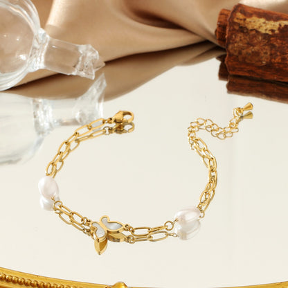 Vintage Heart-Shaped Titanium Steel Bracelet