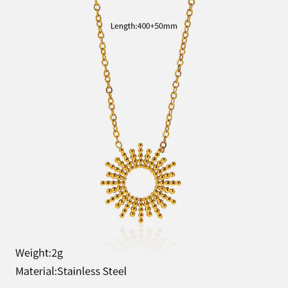 SUNFLOWER Gold Stainless Steel Necklace & Bracelet Set