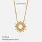 SUNFLOWER Gold Stainless Steel Necklace & Bracelet Set