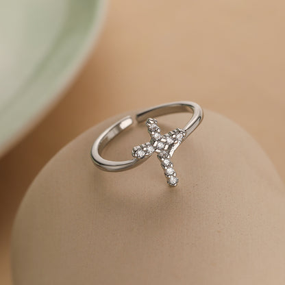 Adjustable Gold-Plated Cross Copper Ring