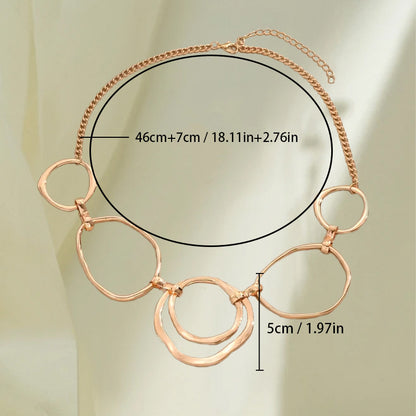 Hollow Round Irregular Pendant Necklace