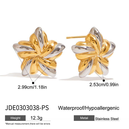 Abalone Shell Titanium Steel Necklace & Ear Stud Set