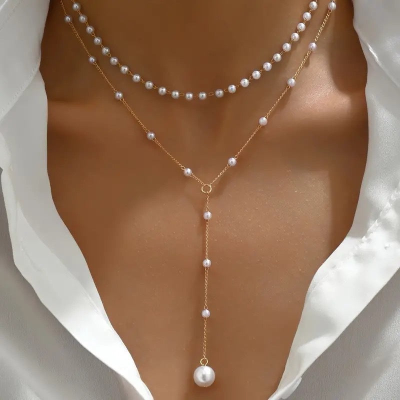 Elegant Double Layer Pearl Necklace