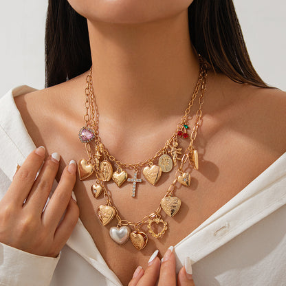 Ocean Wind Love Heart Pendant Chain Necklace