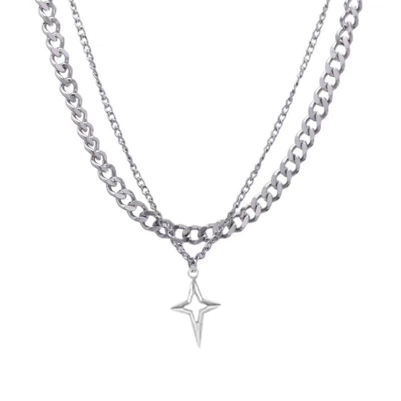 Double-Layer Cross Style Necklace