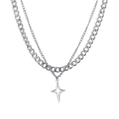 Double-Layer Cross Style Necklace