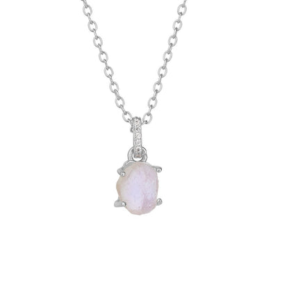 S925 Sterling Silver Moonstone Pendant Necklace