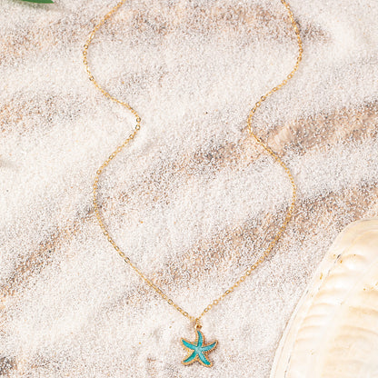 Dripping Starfish Pendant Necklaces