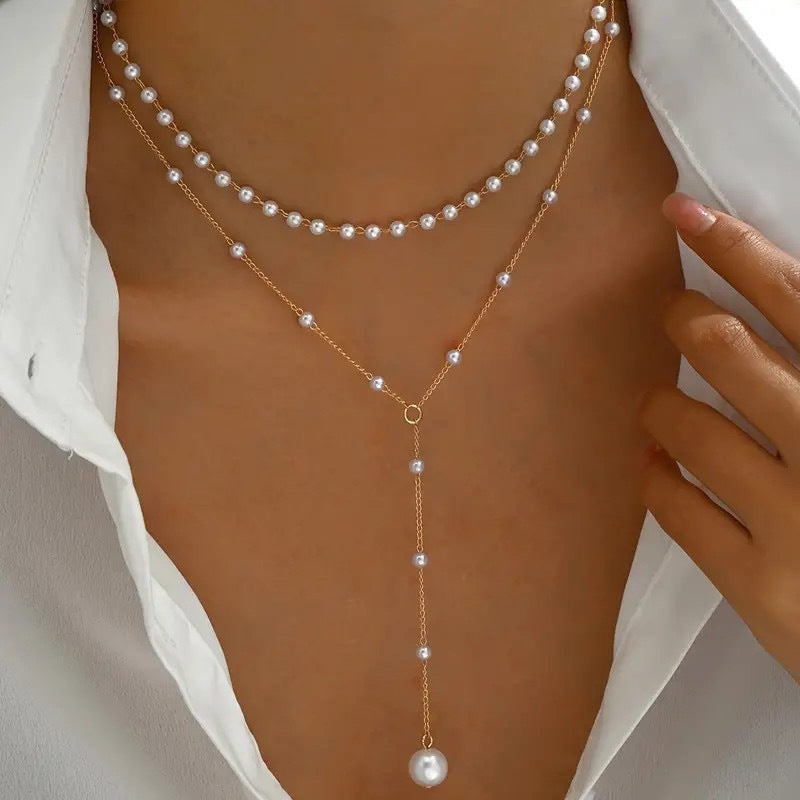 Elegant Double Layer Pearl Necklace